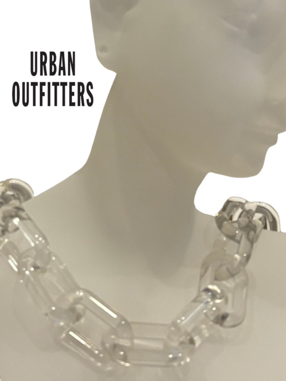Urban Outfitters Clear Plastic Chain Barrier Necklace - Unisex
